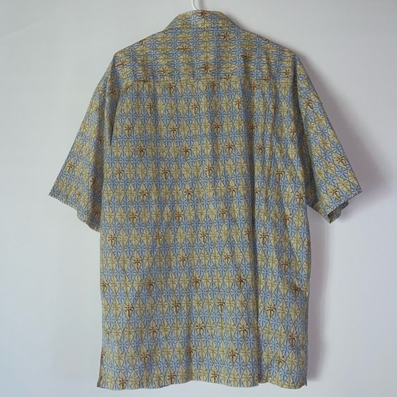 Men's Hawaiian Kahala button down shirt Blue and Green size Medium - Picture 4 of 6